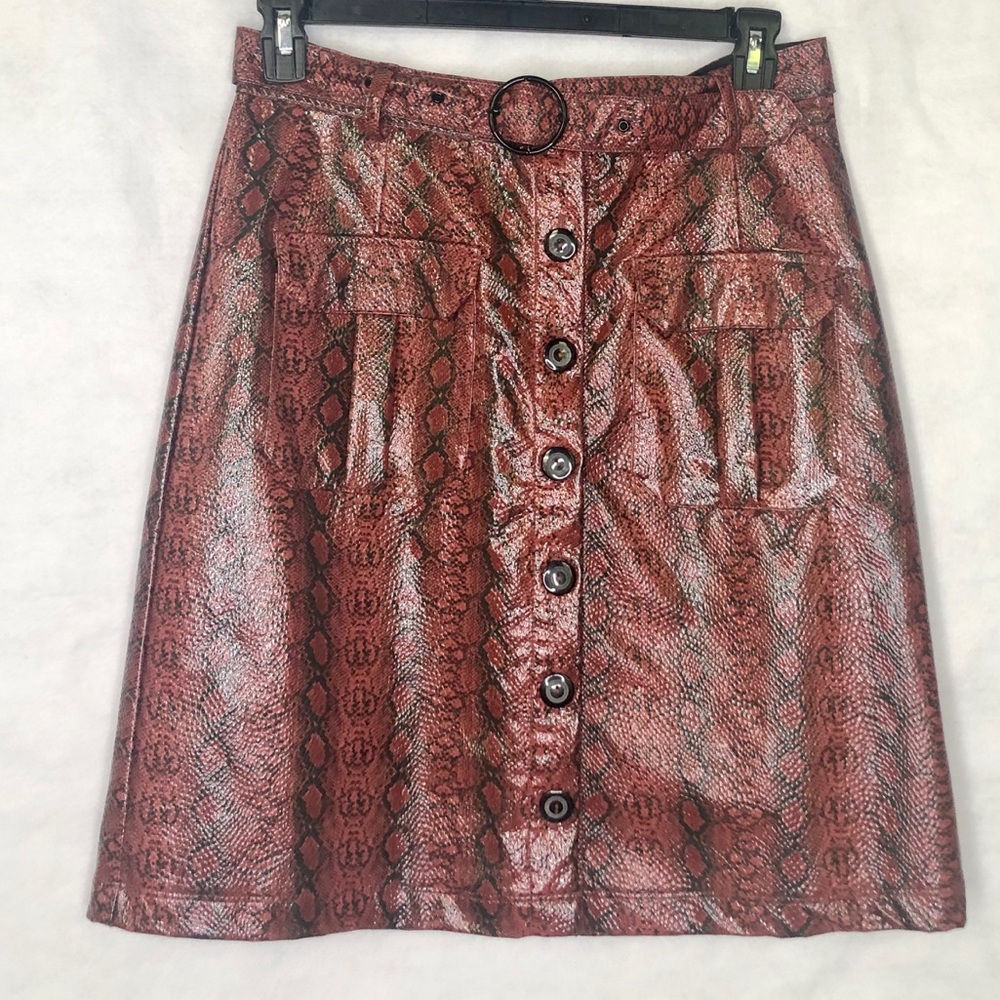 Skirt snake print vegan leather